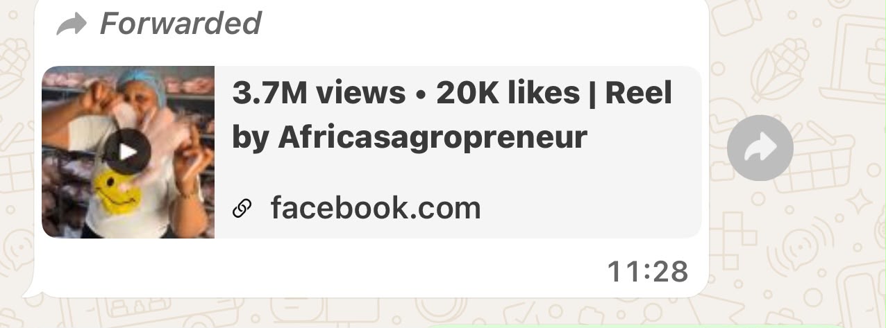 Message showing the reel reached 3.7 million views and 20,000 likes